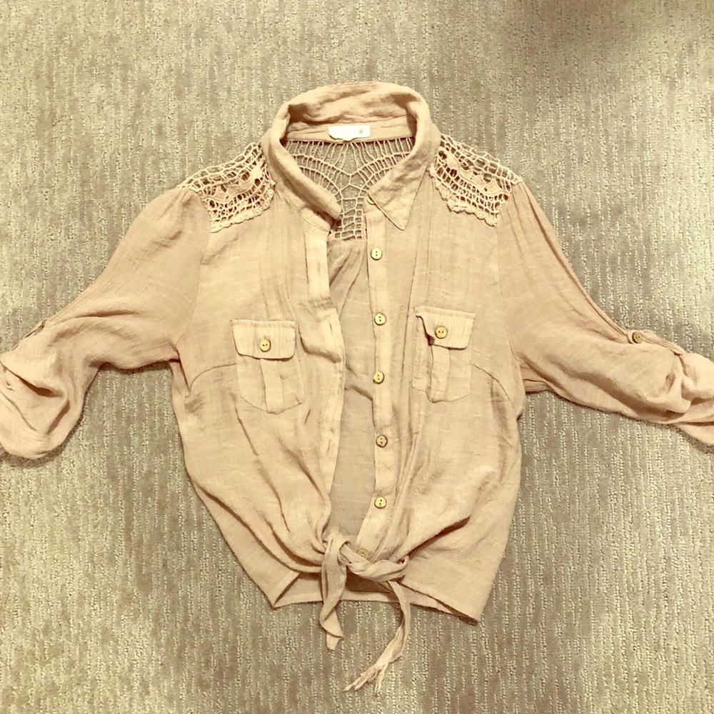 Tie up crop top summer blouse